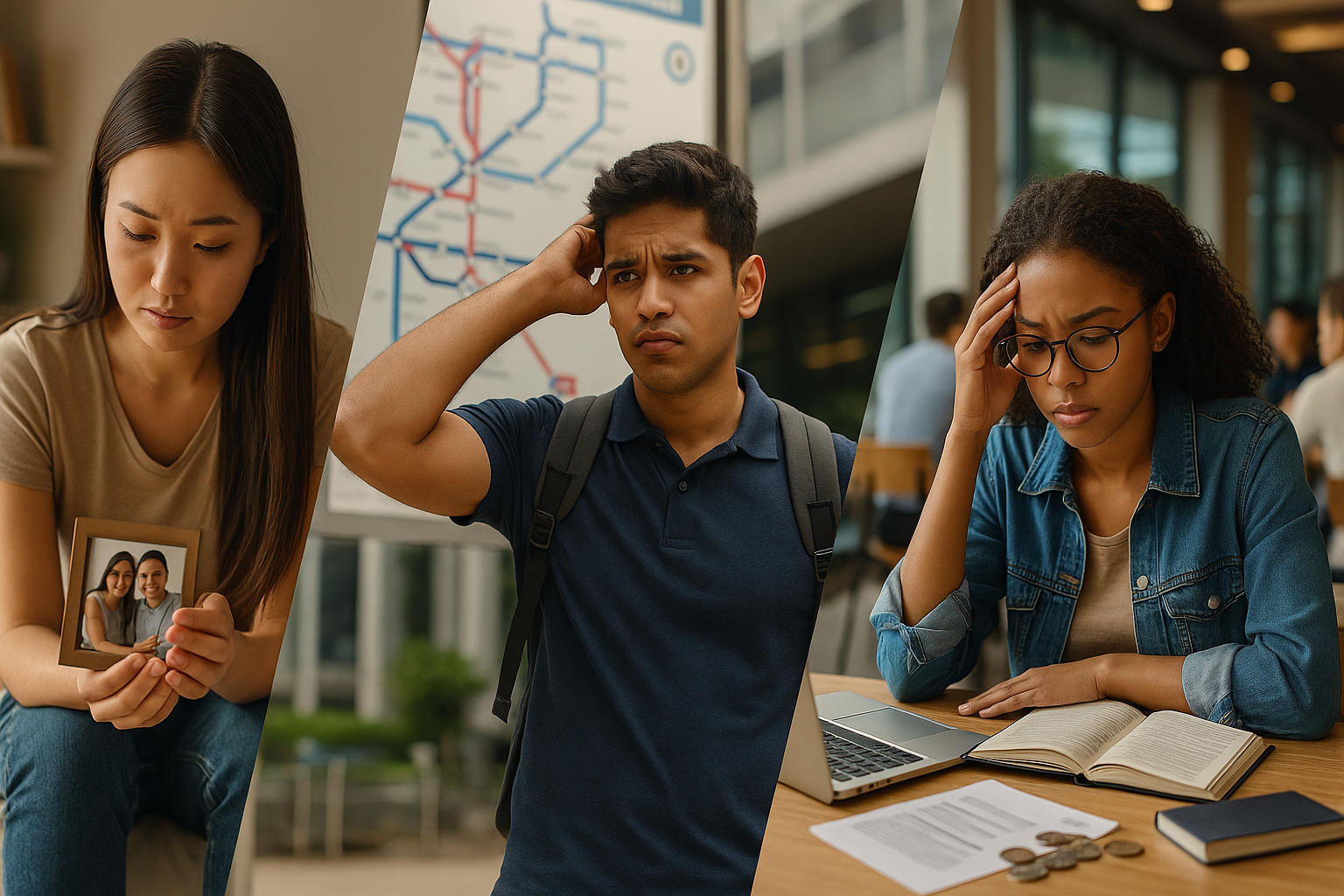 Three students facing problems
