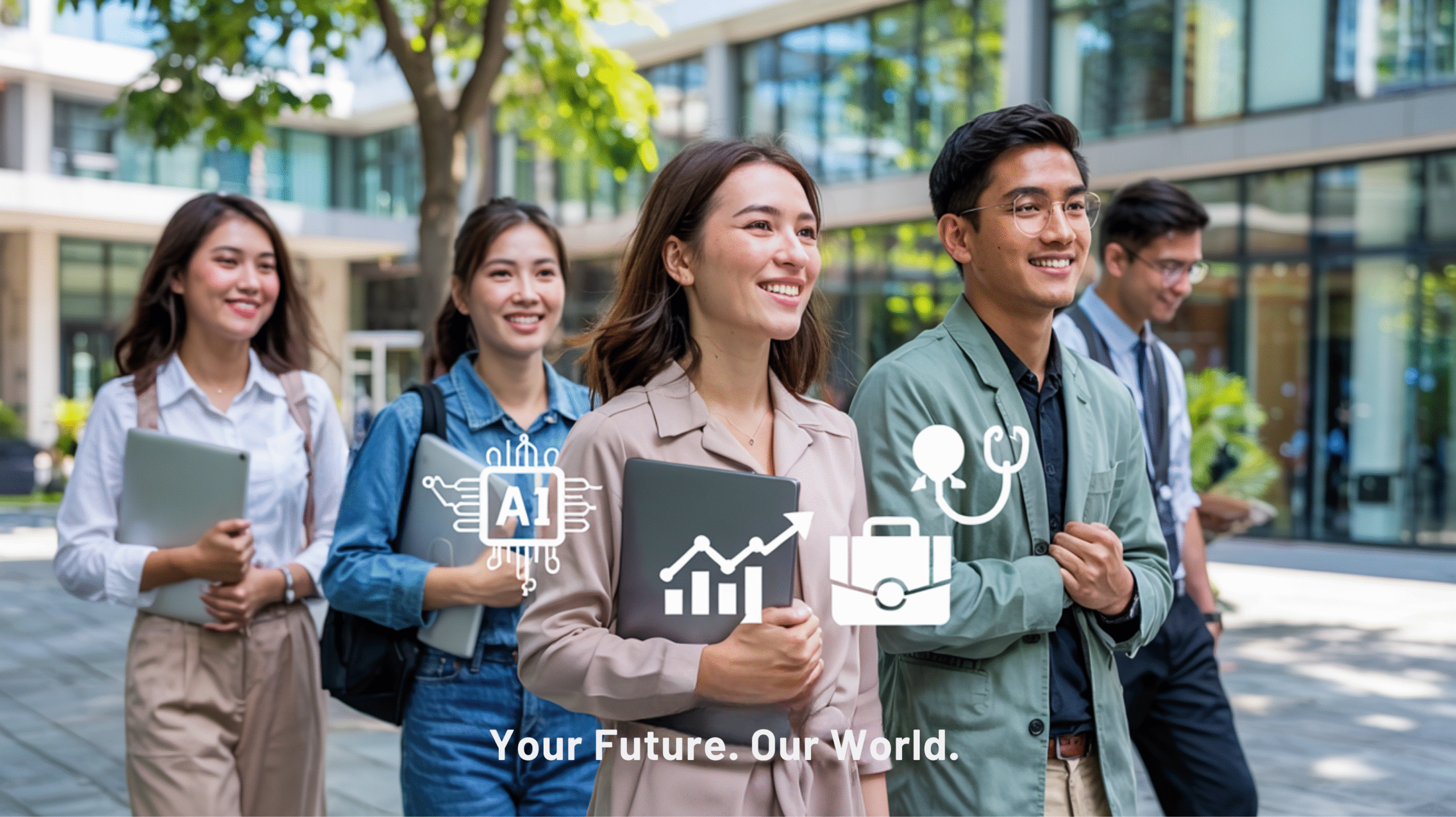 Students going to university