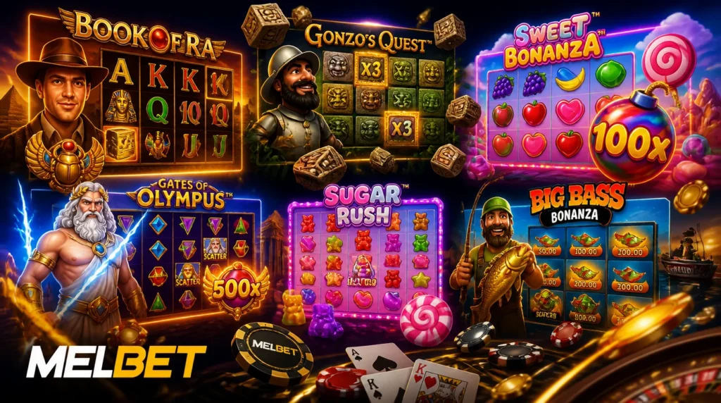 MelBet India casino slots and live dealer games